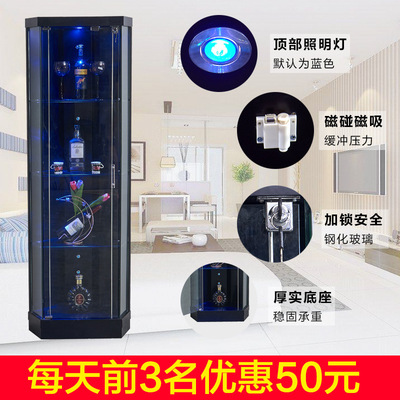 批发零售餐厅酒柜客厅展示柜转角酒柜多功能储物柜钢化玻璃环保板
