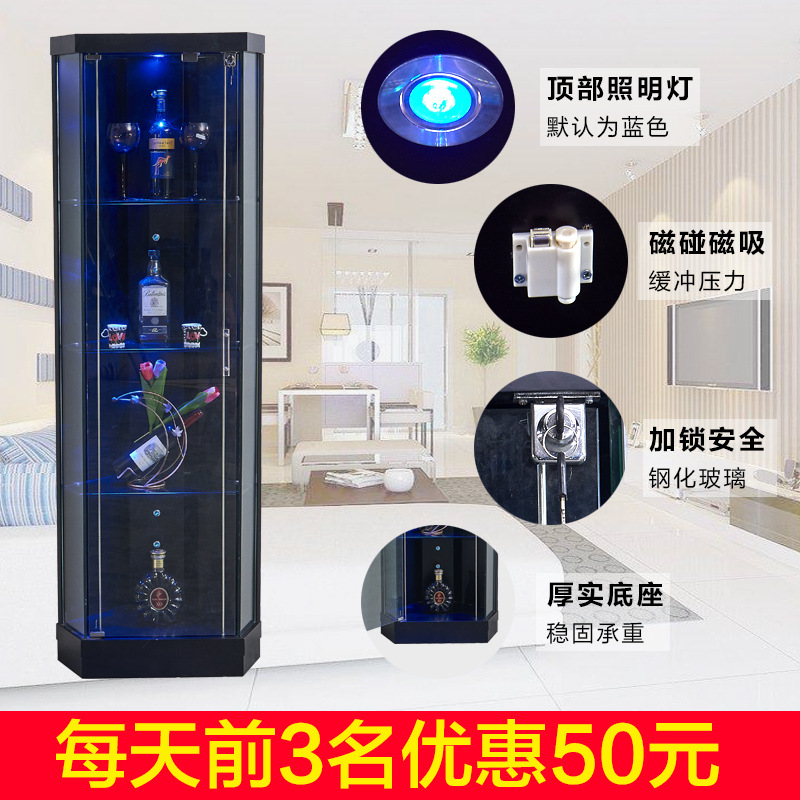 批发零售餐厅酒柜客厅展示柜转角酒柜多功能储物柜钢化玻璃环保板