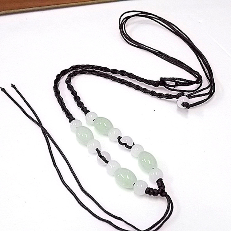 棕色项链绳 红绳项链 项链红绳 双米珠油青节节高升吊坠绳子