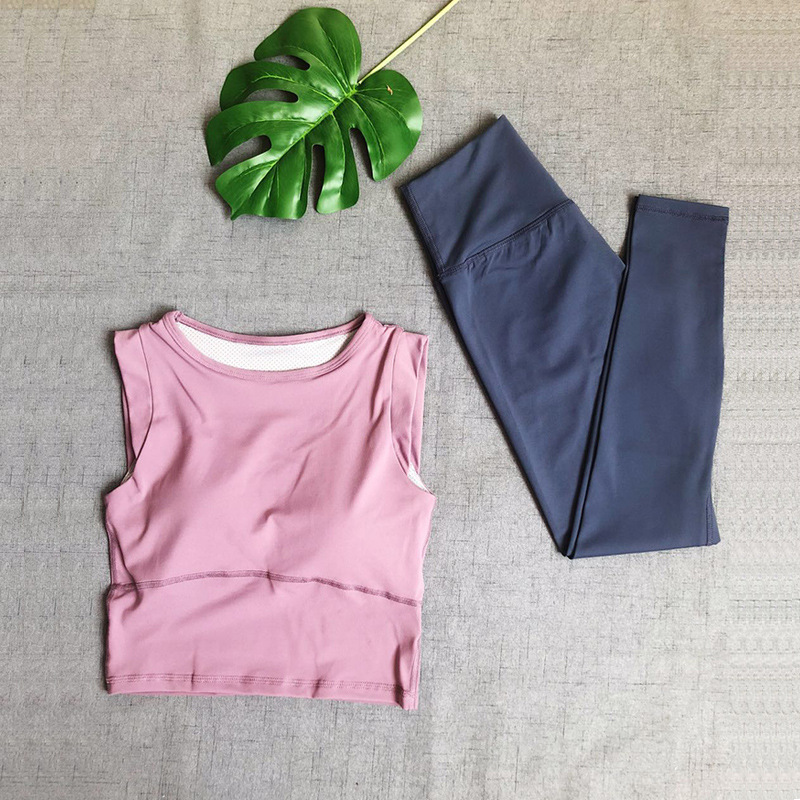 2019淘寶爆款跑步瑜伽健身背心長褲運動套裝瑜伽服套裝女兩件套