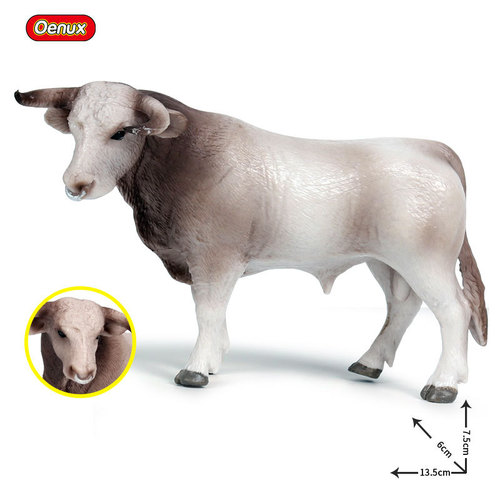 Cross-border ranch poultry animal simulation wild animal model Swiss brown milk cow bull children's toy ornaments