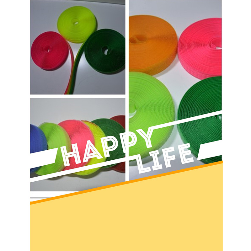 批发混纺全涤纶彩色魔术贴直销尼龙涤纶环保彩色魔术贴