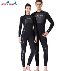 DIVE&SAIL new 3mm diving suit men's one-piece warm wetsuit women's long-sleeved cold-proof snorkeling winter swimsuit pants