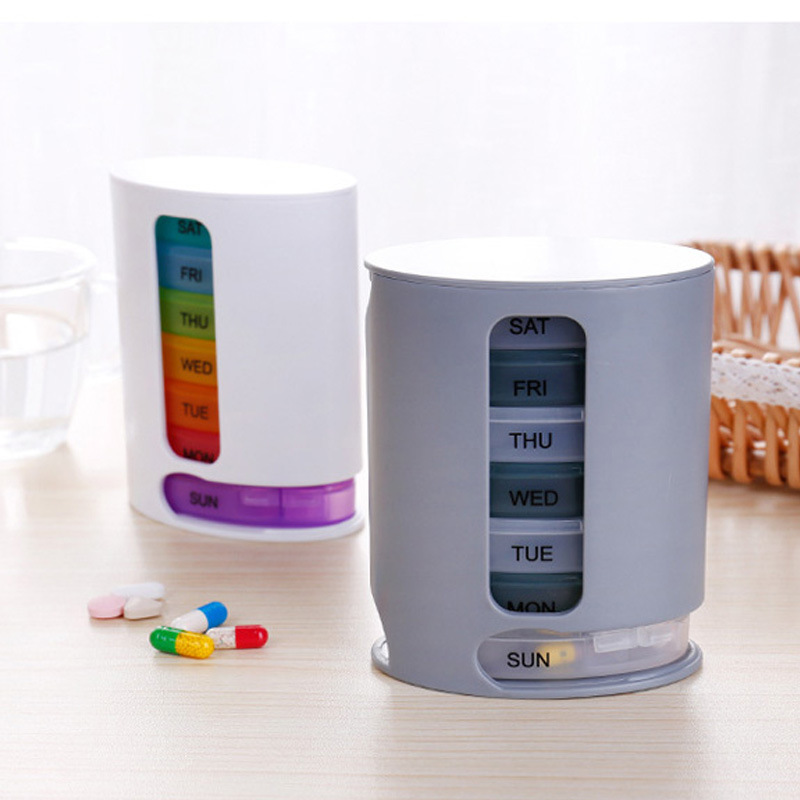 TV2018新品pill pro旅行收纳药盒透明塑料4格一周便携药品收纳盒|ms