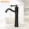 銅黑古單孔面盆混水龍頭 小型耐用面盆龍頭 家用單孔面盆混水龍頭