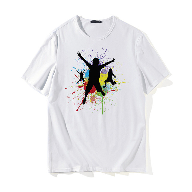 Fashion Creative Abstract Portrait Printed Short-sleeved T-shirt 