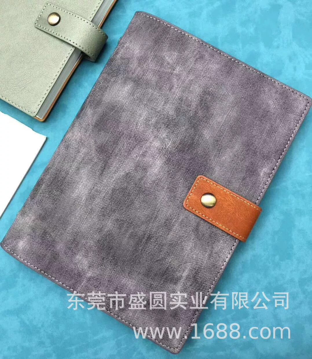 Denim laptop, polyurethane photo frame, cloth