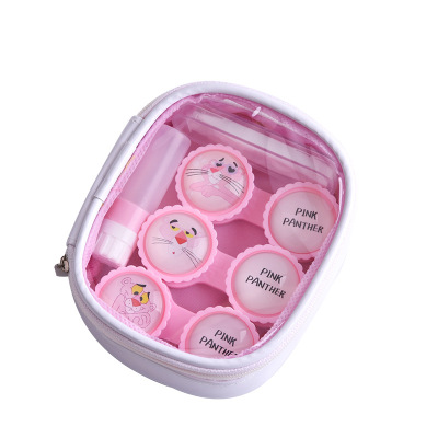 Cartoon Leopard Contacts Cosmetic storage box Cake US-pupil Care Box glasses Companion box wholesale