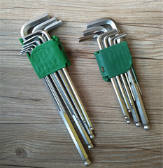 Metric hex wrench, hex key, hexagonal hex rod extended medium-long ball head set with assorted sizes