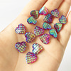 Resin heart-shaped, accessory, shiny earrings with accessories, 12mm, mermaid, 13 colors