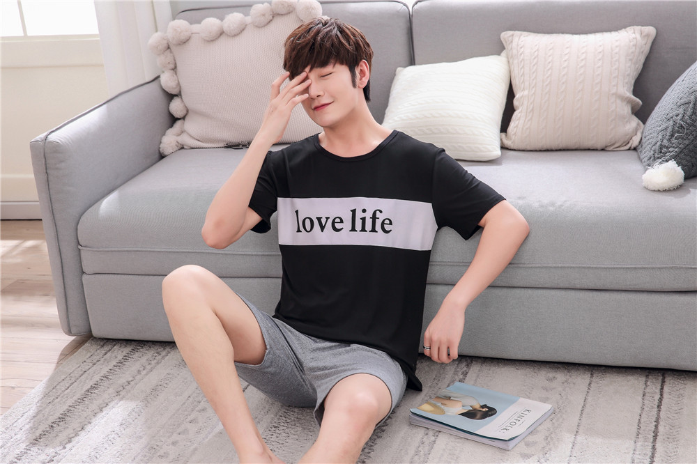 Cute Casual Style Short Sleeves Round Collar Polyester Lover’s Clothes Pajamas display picture 83