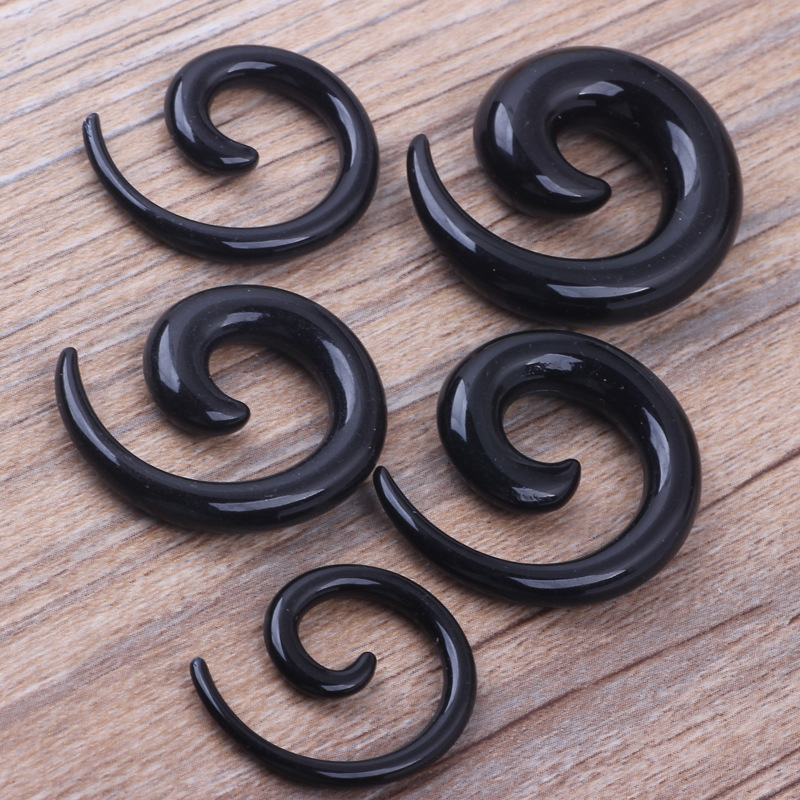 16 Pack Black Stainless Steel Cowl Shape Ear Expander Ear Piercing Jewelry Set detail image 10
