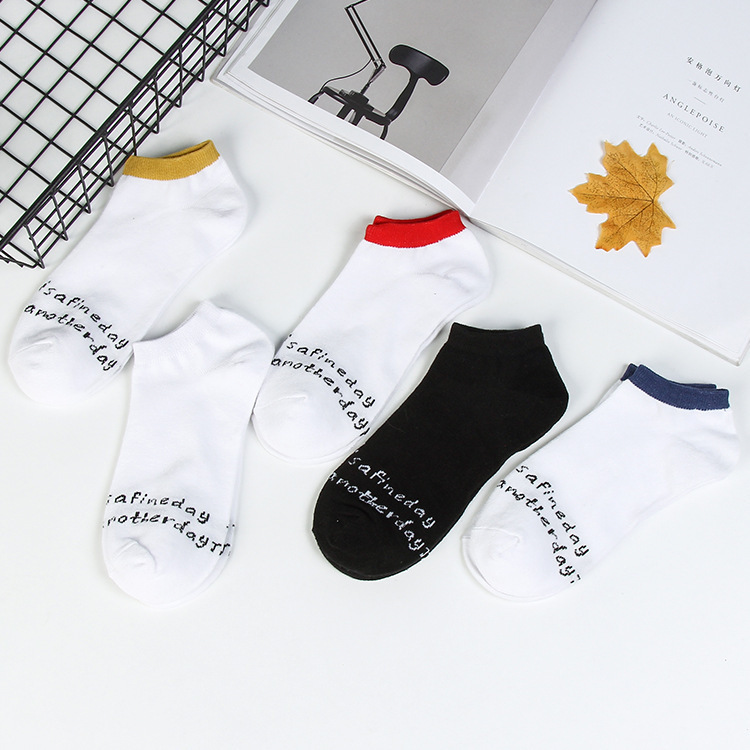 厂家直销168针棉袜英文情侣袜网店爆款袜子吸汗防臭隐形船袜
