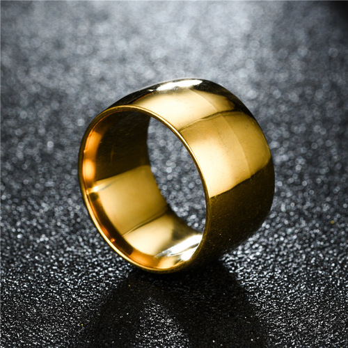 European and American fashionable and personalized 12MM wide version inner and outer ball aperture ring personalized men's domineering finger ring exclusive for cross-border supply