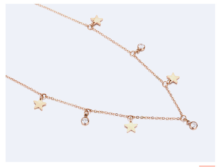 Nouveau Produit Star Version Coréenne Du Collier De Chaîne De Clavicule En Acier Inoxydable Simple Zircon Pour Les Femmes display picture 7