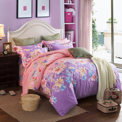 Manufactor Direct selling Cotton Brushed Four piece suit Autumn and winter thickening ecology Brushed 4 sets pure cotton Bedclothes Quilt cover