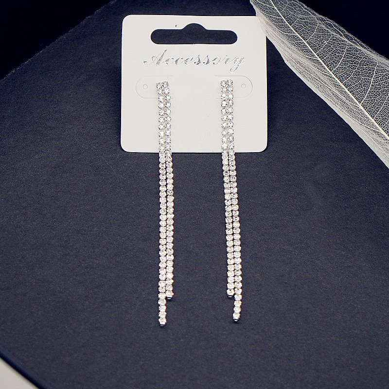 Geometric Pattern Women's Gender Plating Design 1 Pair Simple Style Geometric Plating Copper Rhinestones Drop Earrings