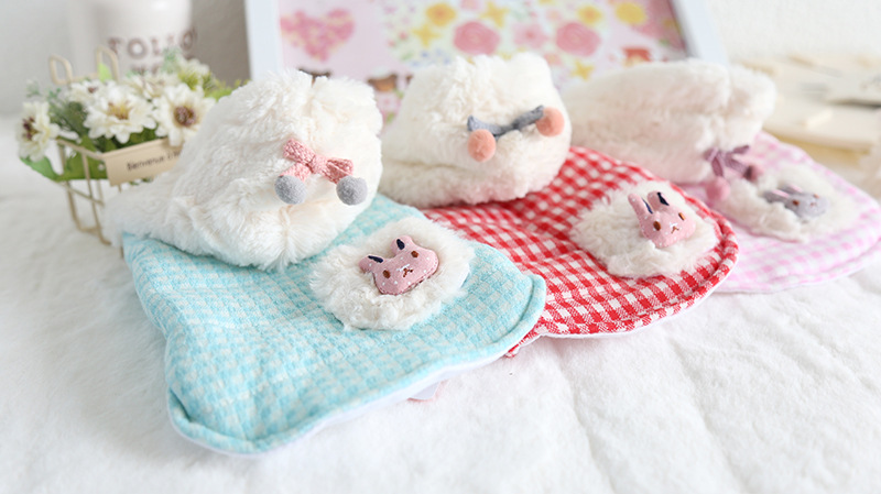 小兔口袋格子马甲