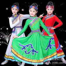 少数民族女服装少儿蒙古女男孩儿童蒙古族服饰演出服舞蹈草原表演