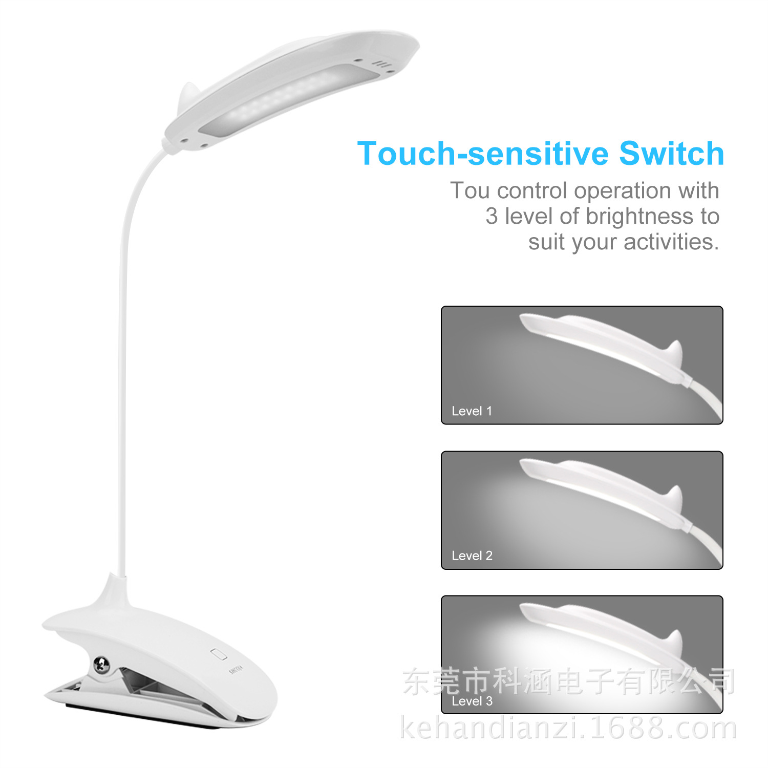 direct deal new pattern Fashion Simplicity Clamp LED Table lamp USB touch study Eye protection charge Table lamp