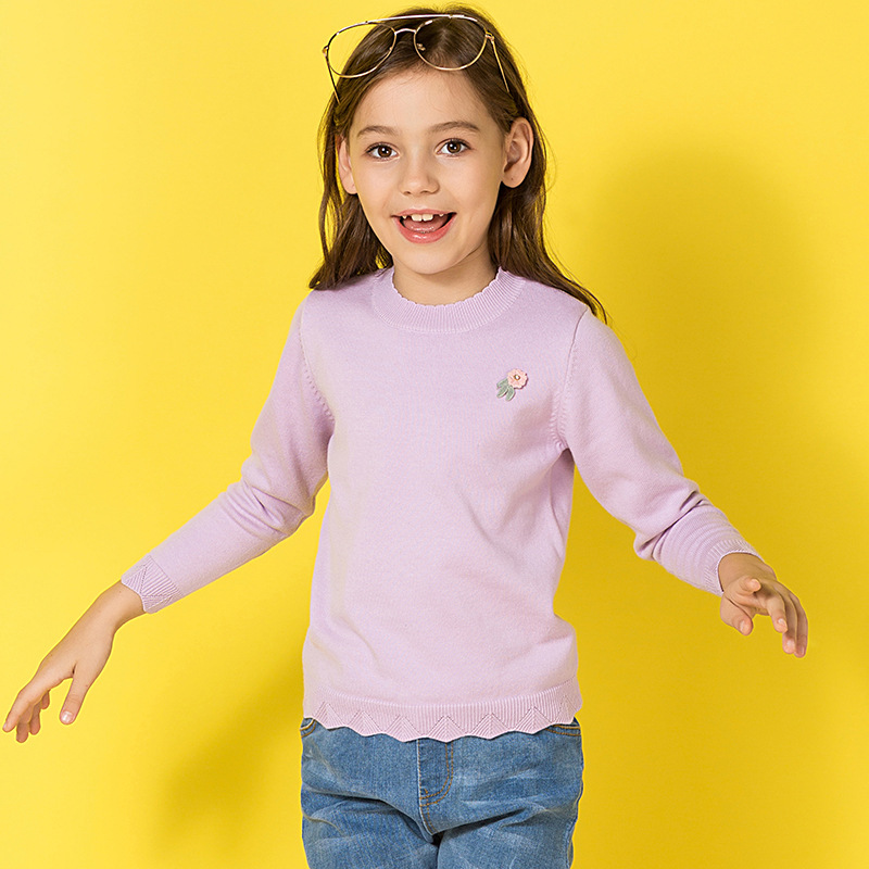 2020 Autumn and winter new pattern Diamond Self cultivation T-shirts girl Sweater Socket Amazon Cross border Source of goods Children's clothing factory