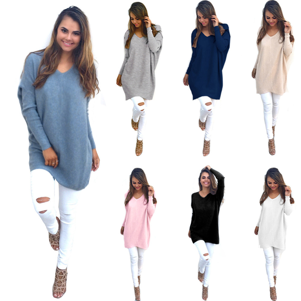 EBAY AliExpress explosion models 2021 Autumn and winter Occident fashion Long sleeve Women's wear Thin sweater