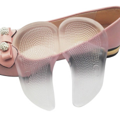 Arch support insole, heel pad, flat foot support orthotic half-size insole, silicone transparent insole, PU arch correction insole