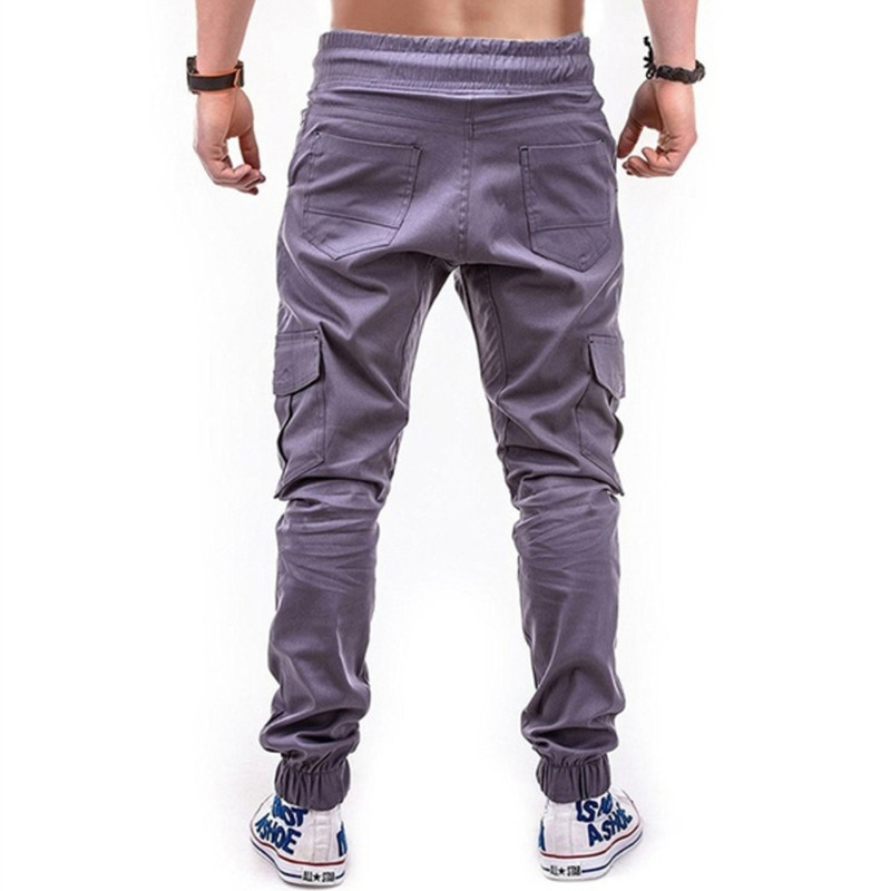 Pantaloni multitasche con coulisse da uomo europei popolari, pantaloni cargo casual da jogging_voghion.com