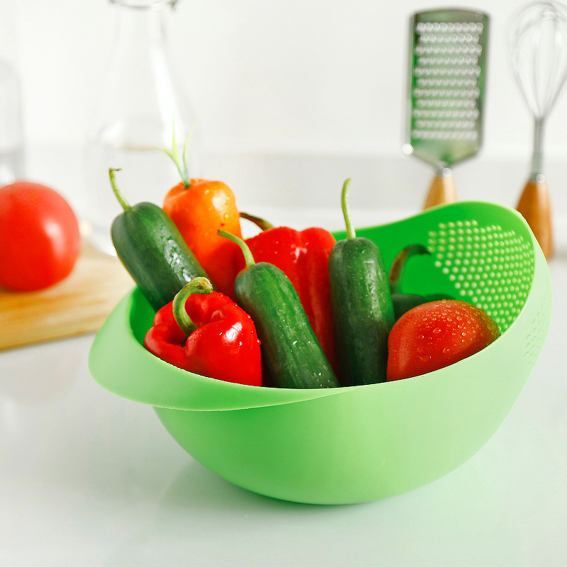厨房淘米盆创意淘米罗加厚洗米筛淘米篮塑料洗水果洗菜沥水篮果盆