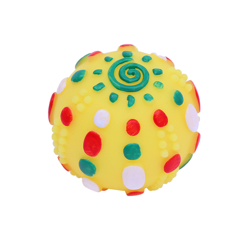 Pet Thunder Ball juguete creativo PVC vinilo perro teether bola juguete lanzar sonido juguete suministros para mascotas