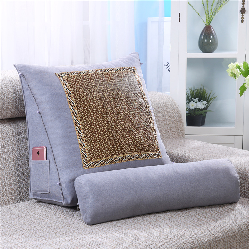 The bedside single cushion cushion summer sofa back triangle leaning office chair to protect the back of the back and back of the back of the back 8
