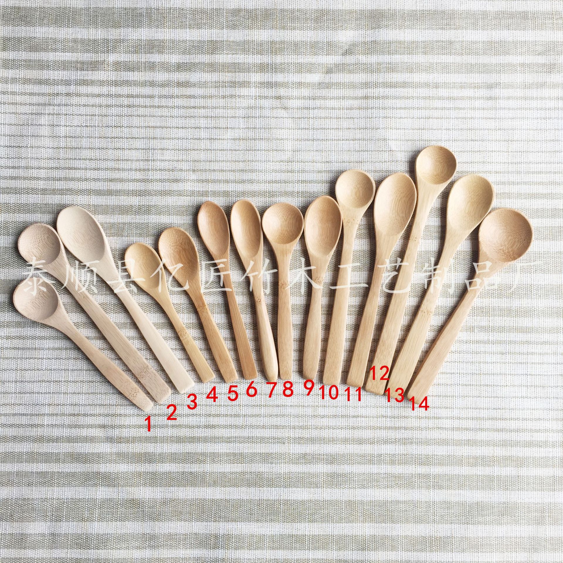 Fabricante suministro directo cuchara de madera cuchara de bambú japonés agitación cuchara de miel fijo grabado logotipo barro moxibustión cuchara promoción sanqi polvo cuchara Venta caliente