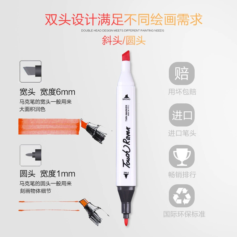 Double-sided marker, oil, design set for elementary school students, custom-made, hand painting