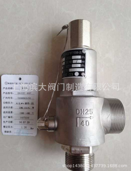 DA22F DA22Y-40P 25P川空分低温安全阀液氮液氧溢流阀储罐储槽