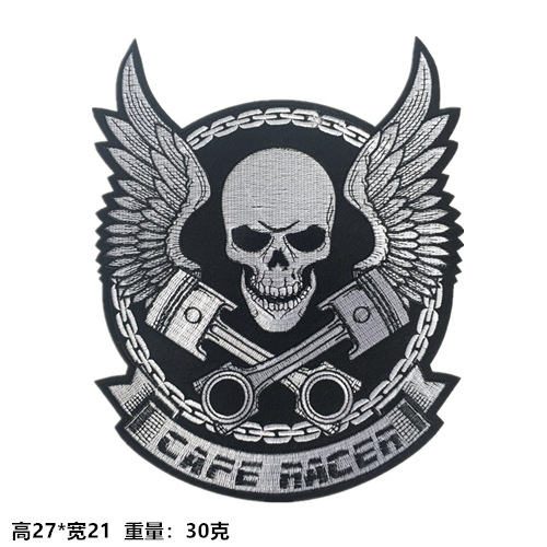 Estilo europeo y americano cráneo pegatinas de tela bordado estilo de la Universidad Ropa Decoración calcomanías fresco motocicleta fantasma cabeza reparación subsidio