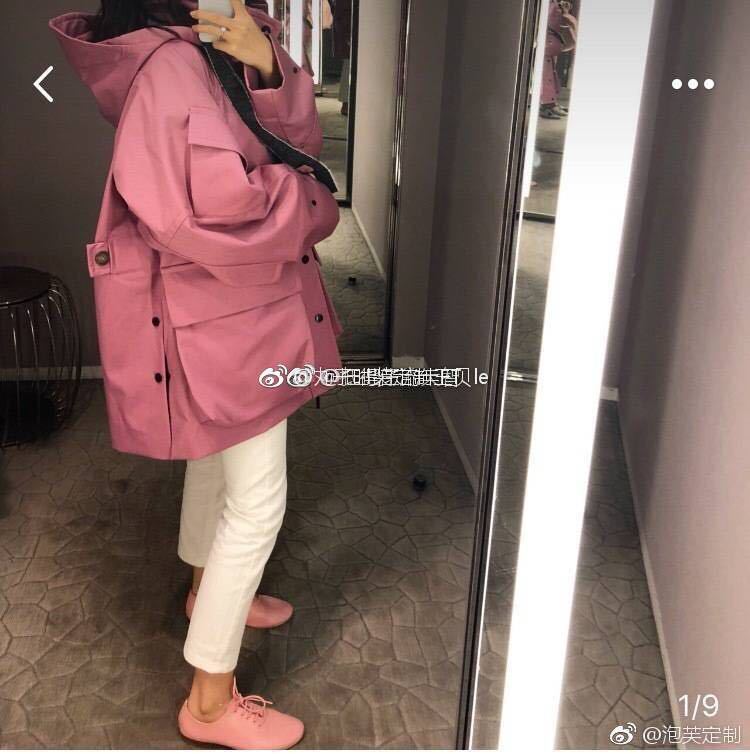 2020秋冬新款oversize男女情侶寬松連帽風沖鋒衣外套中長款大衣