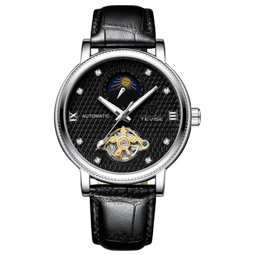 Swiss TEVISE mechanical watch automatic movement genuine leather luminous men's mechanical watch