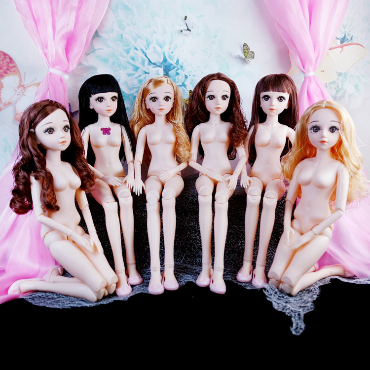 60cm Lele Barbie Doll 4d Real Eye Simulation Eyelash Doll Loli Big Doll Body Naked Baby