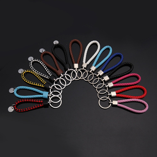 Manufacturer's new product creative braided rope keychain simple car couple leather rope keychain pendant wholesale