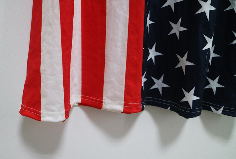 Color Block Asymmetrical Maxi Dress American Flag Print Strapless Elegant Summer Occasion Wholesale Available