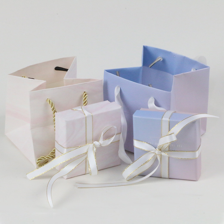 饰品包装盒两件套丝带包装盒手镯项链饰品盒手提袋礼品盒ins