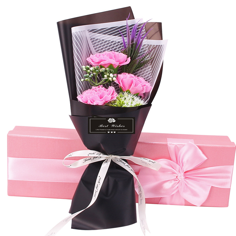 带标3朵康乃馨新款粉色21-800P