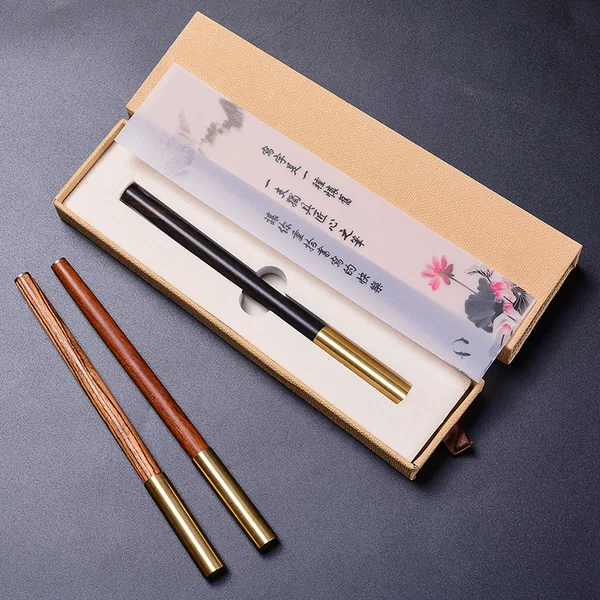 Redwood Signature Pen Brass Solid Wood Ball Pen for Friends Business Gifts Office Pen Custom logo