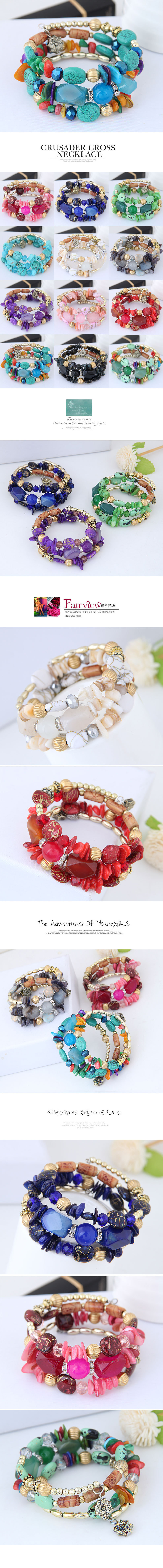 Casual Simple Style Irregular Alloy Gravel Beaded Bracelets display picture 1