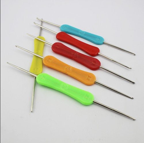 双头钩针工具套装家用塑料柄围巾帽子毛衣针线盒鞋针DIY编织手工