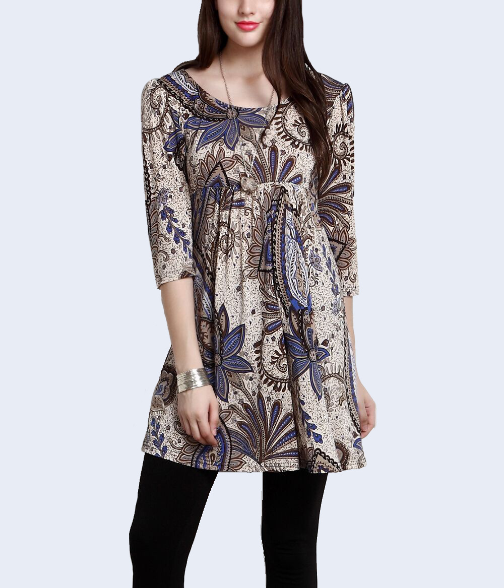 Floral Print A Line Dress 3 4 Sleeve Spring Style Casual Wear Wholesale Available fast shipping