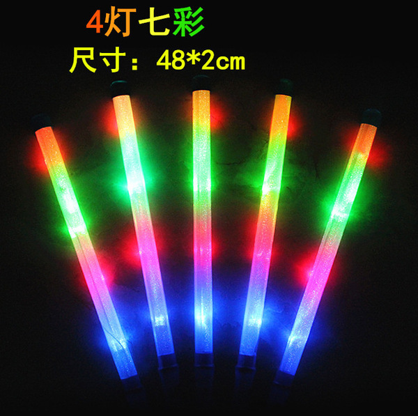electronic rainbow big colorful flashing light stick