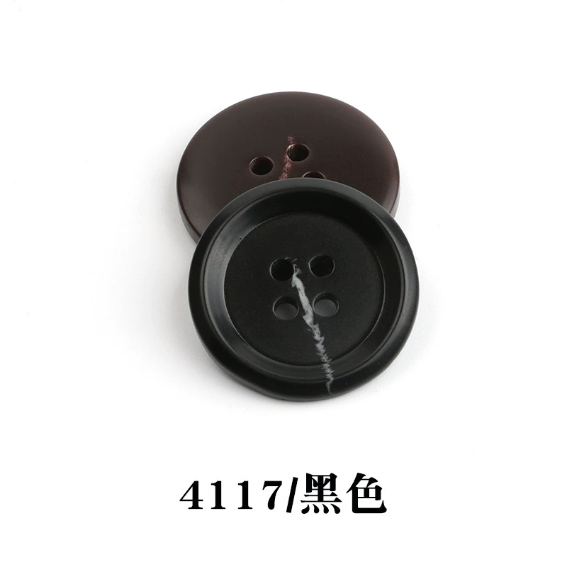 Spot wholesale resin pattern button suit button round edge four-eye coat windbreaker suit jacket button 4100