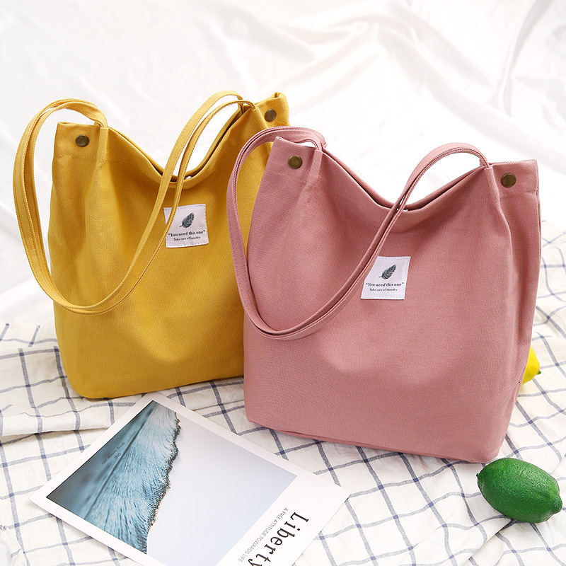 Manufacturer wholesale literature and art small fresh simple college women's Bag Canvas large capacity cloth bag portable one shoulder shopping bag