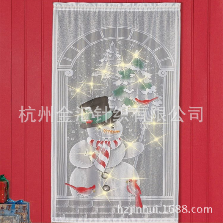 Christmas Snowman Christmas Curtain Holly Leaf Christmas Door Curtain Vertical Blackout Curtain Living Room Bedroom Party Curtain